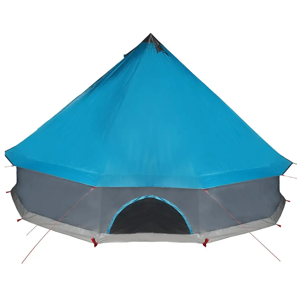 Camping Tent Blue 8-Person Waterproof Weather-Resistant Mesh Walls