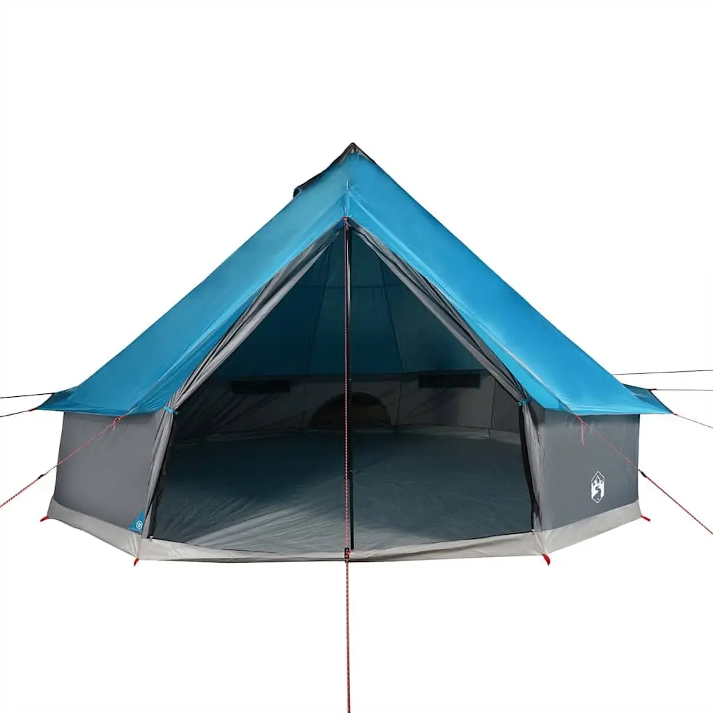 Camping Tent Blue 10 Person Waterproof Tipi Outdoor Adventure Shelter