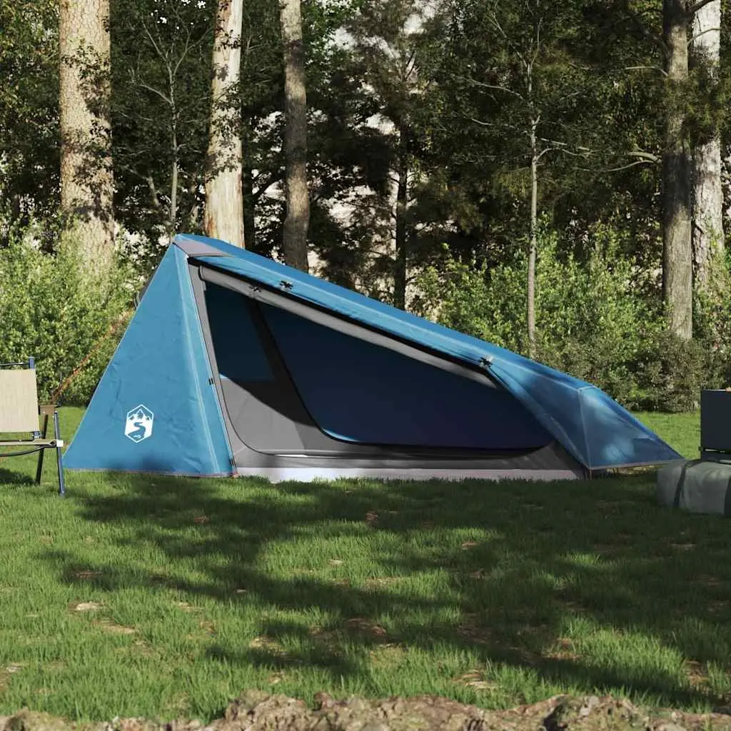 Camping Tent Blue 1-Person Tunnel Waterproof Outdoor Hiking Adventure Shelter