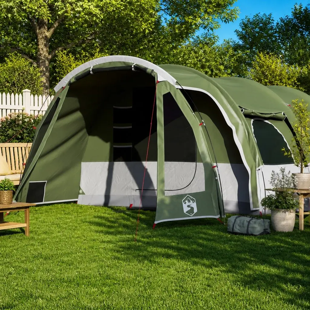 Family Tunnel Tent Green 8-Person Waterproof Easy Setup