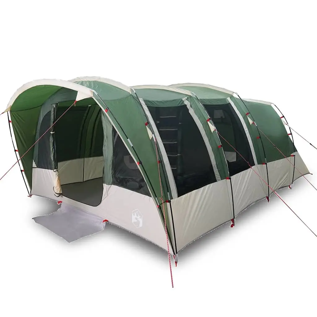 Family Tunnel Tent Green 8-Person Waterproof Camping Outdoor Fibreglass Poles