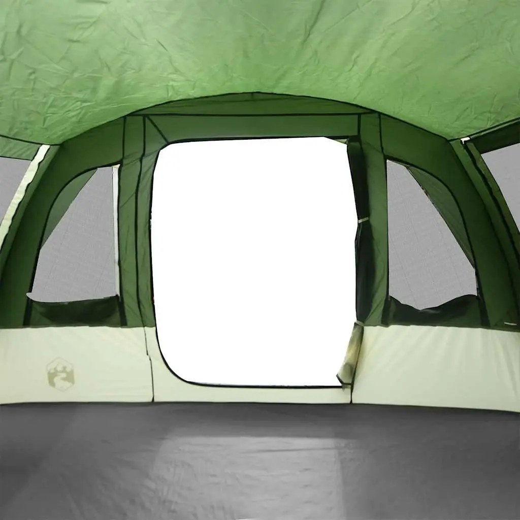 Family Tunnel Tent Green 8-Person Waterproof Camping Outdoor Fibreglass Poles