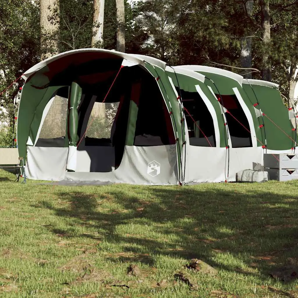 Family Tunnel Tent Green 8-Person Waterproof Camping Outdoor Fibreglass Poles
