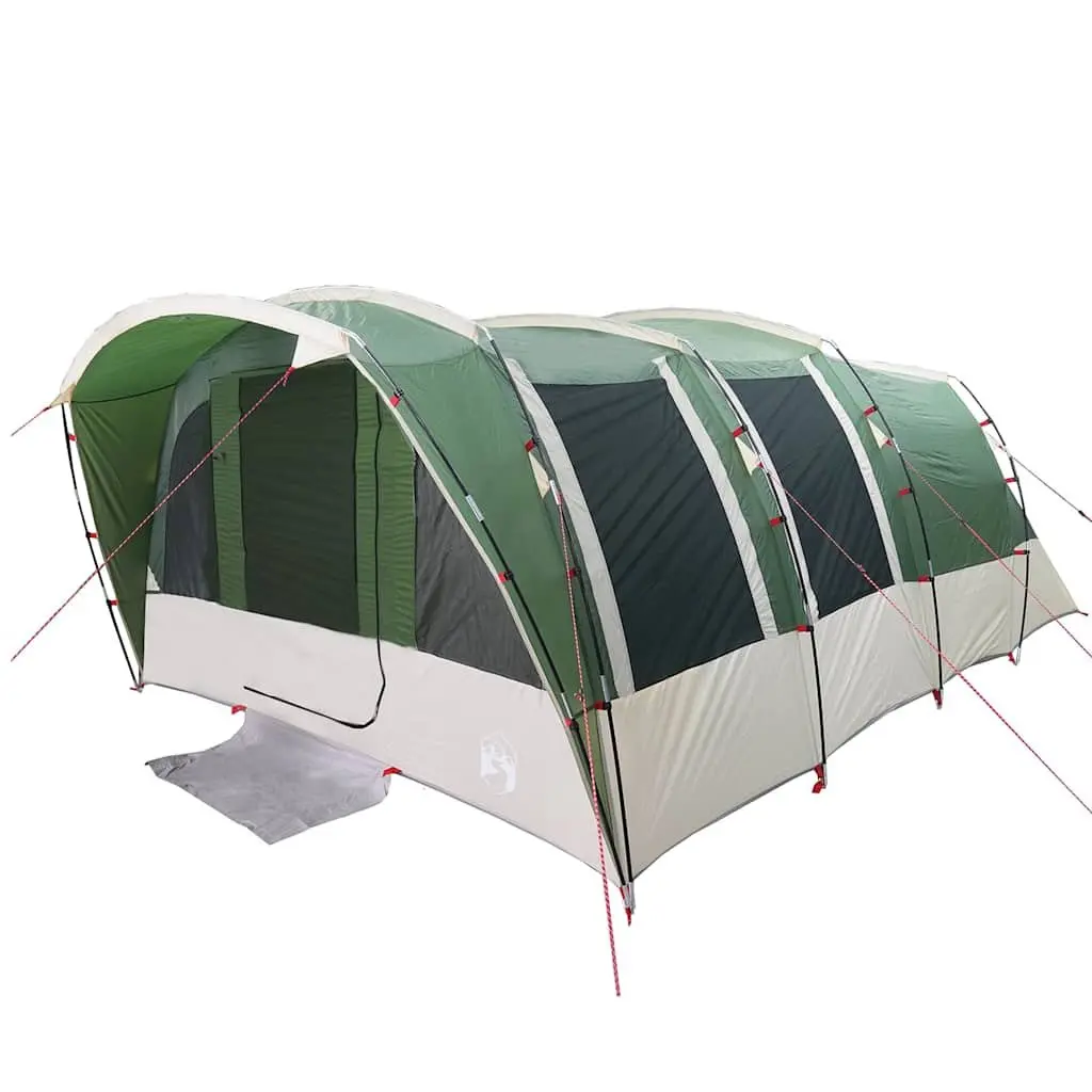 Family Tunnel Tent Green 8-Person Waterproof Camping Outdoor Fibreglass Poles