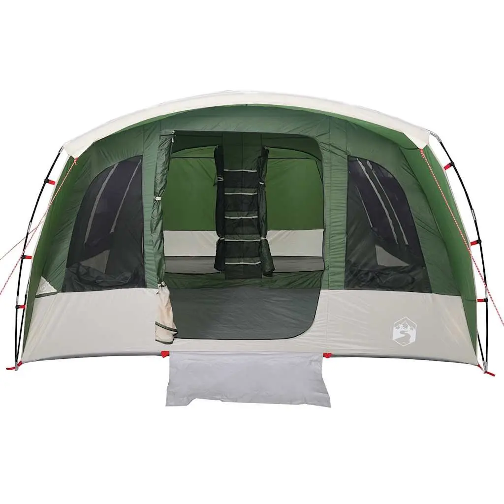 Family Tunnel Tent Green 8-Person Waterproof Camping Outdoor Fibreglass Poles