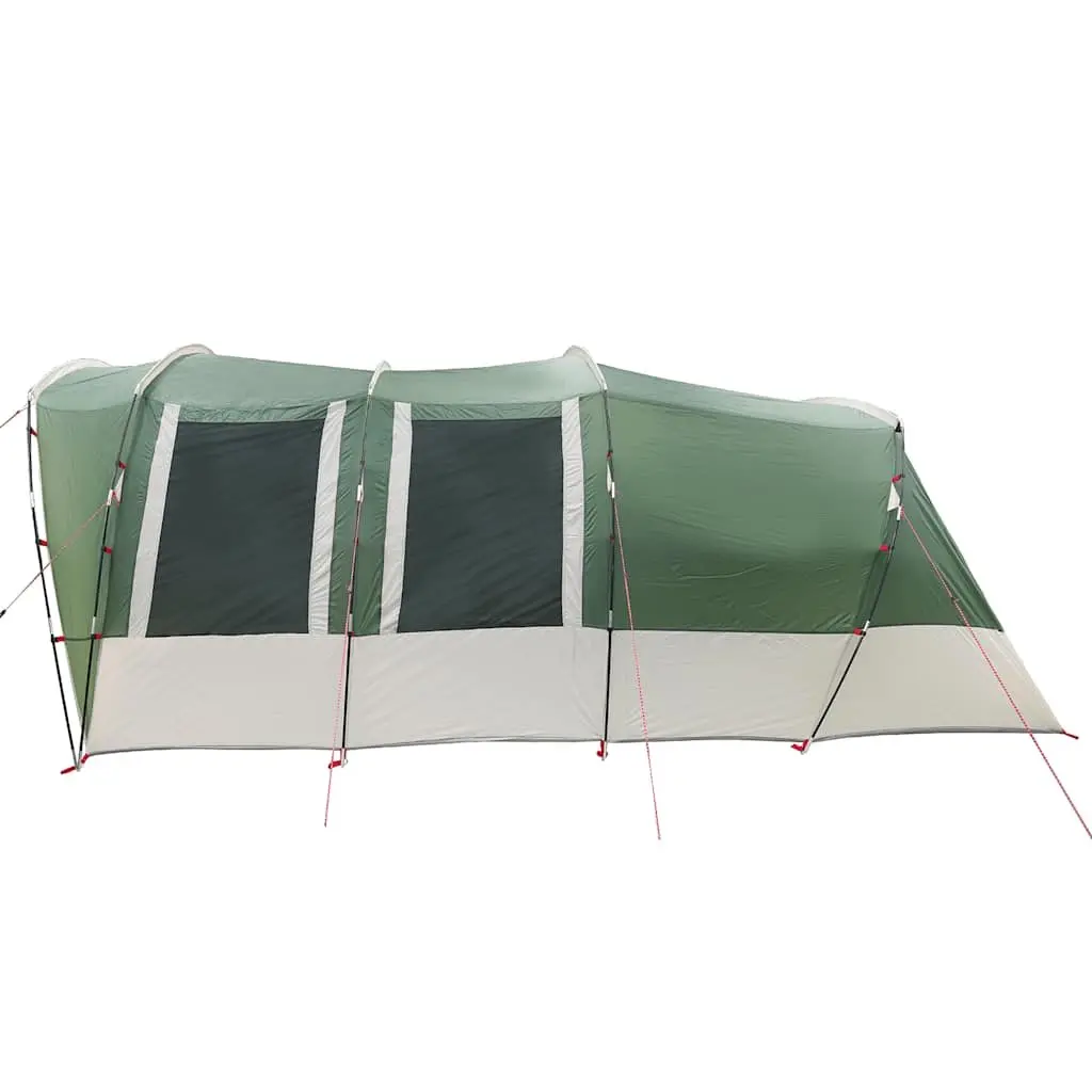 Family Tunnel Tent Green 8-Person Waterproof Camping Outdoor Fibreglass Poles