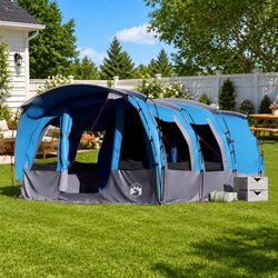 Family Tunnel Tent 8-Person Blue Camping Outdoor Waterproof Weather Protection