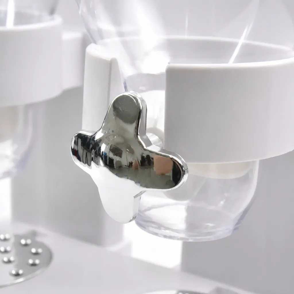 Double Cereal Dispenser White Portion Control Twist Knob