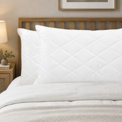 Quilted Pillow Twin Pack Medium-Firm Support Side Back Sleeper Bamboo Microfibre
