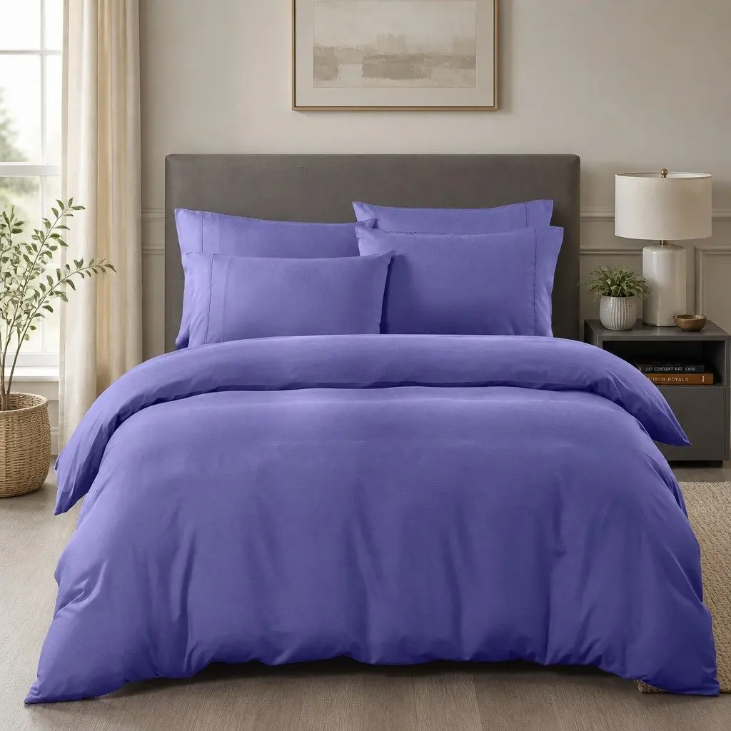 Bamboo Cooling Quilt Cover Set Royal Blue King 2000TC Breathable Hypoallergenic