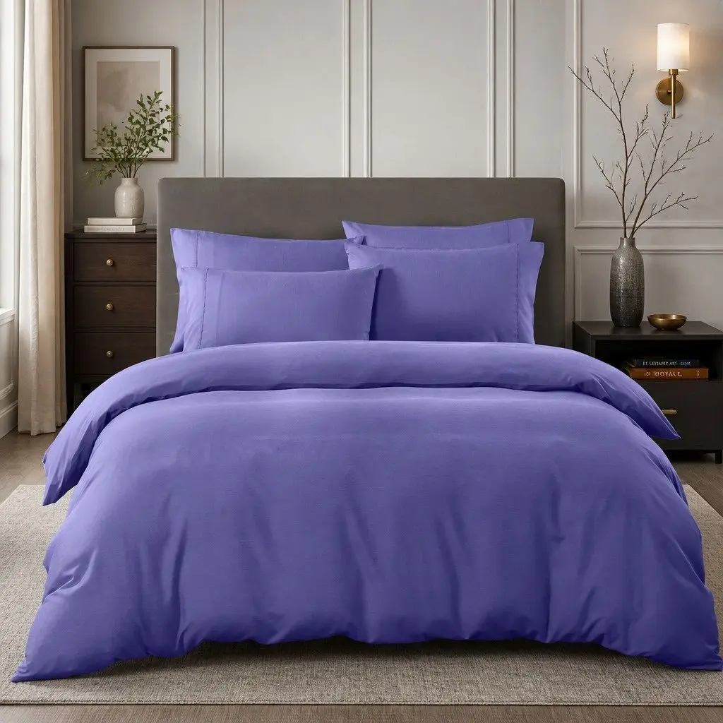 Bedding Combo Set Royal Blue Double 2000TC Bamboo Cooling 6 Piece Hypoallergenic Deep Pocket Fitted Sheet Quilt Cover