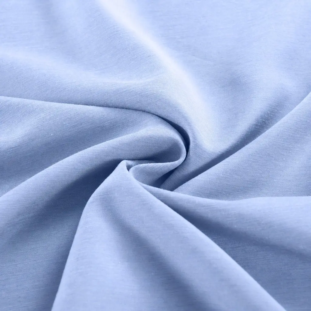 Bedding Combo Set Light Blue Queen 6 Piece 2000TC Bamboo Cooling Deep Pocket Fitted Sheet