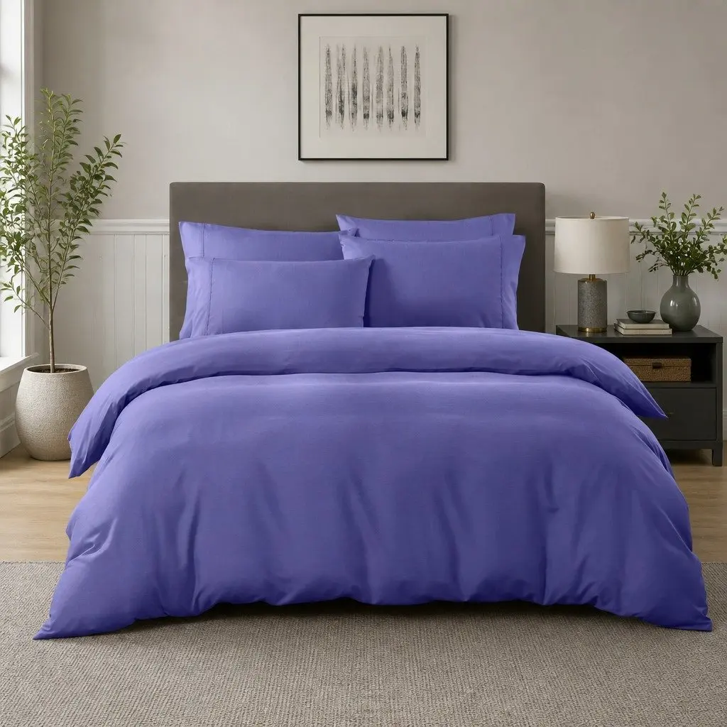 Bedding Combo Set Royal Blue Queen 6 Piece 2000TC Bamboo Cooling Fitted Sheet Quilt Cover