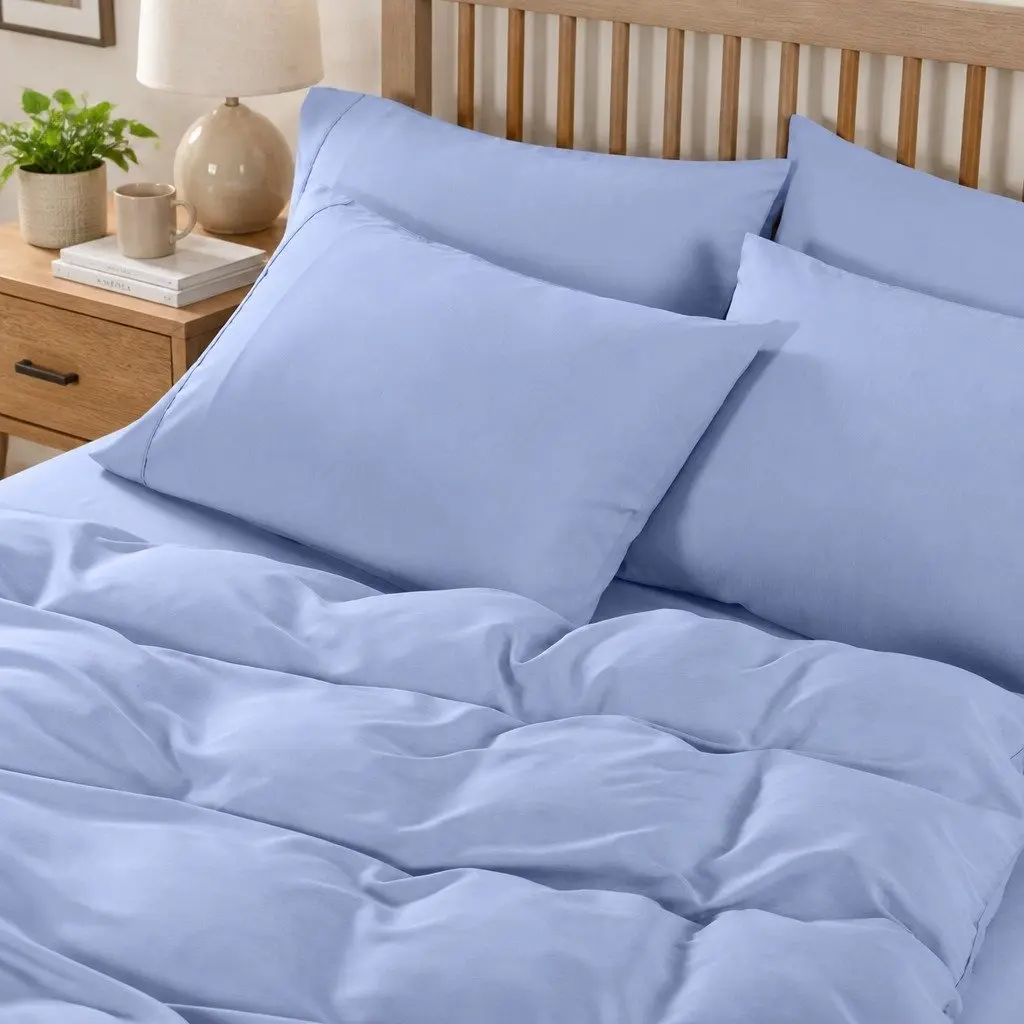 Bedding Combo Set 6 Piece King Bamboo Cooling 2000TC Fitted Sheet Quilt Cover