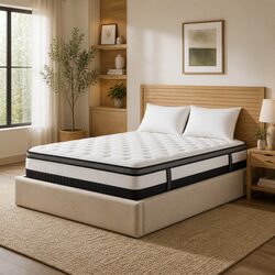 Compact and Comfortable Medium-Firm Hybrid Mattress