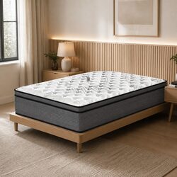 Pocket Spring Mattress 5 Zone 32CM Euro Top Memory Foam Medium Firm Mattress