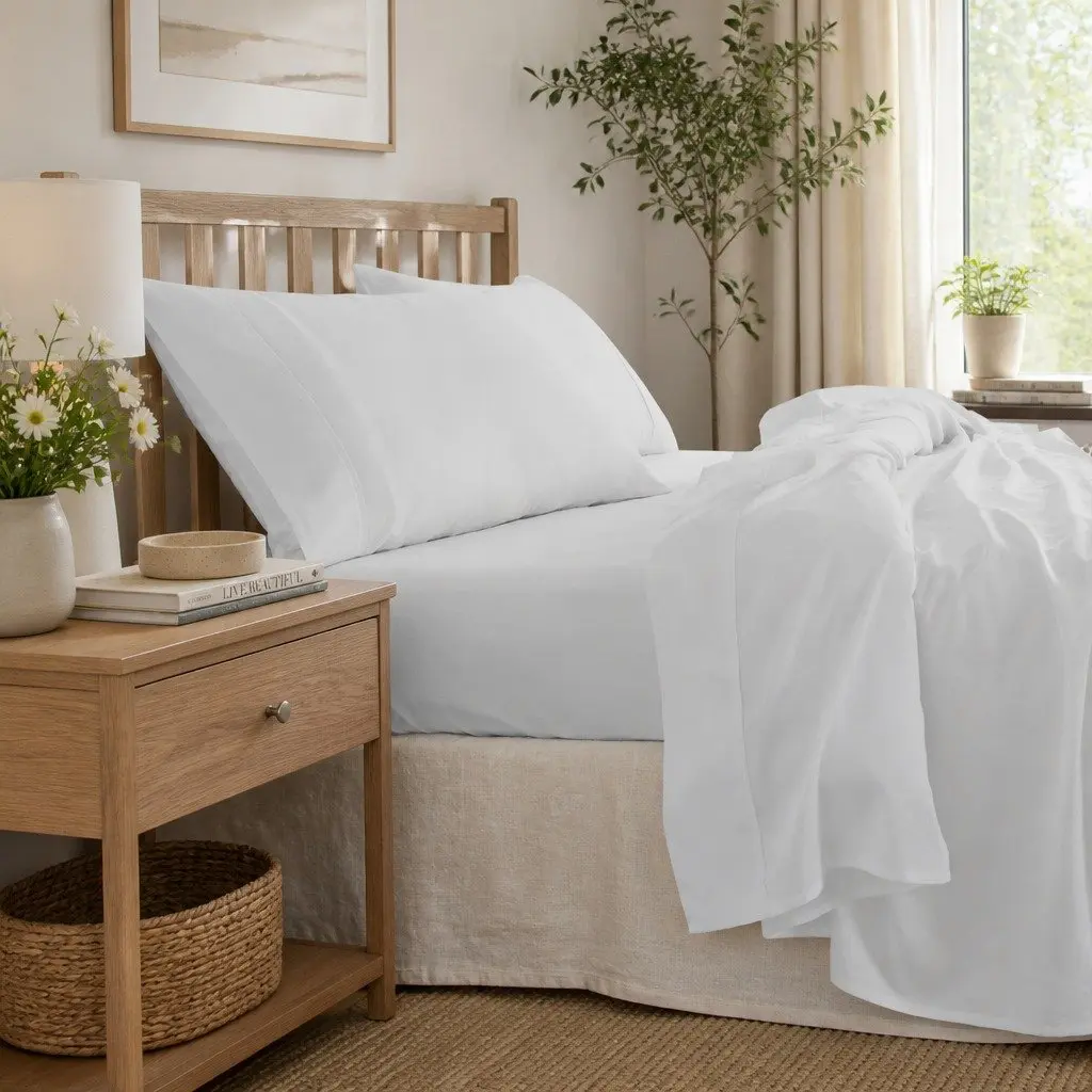 Queen Sheet Set Cool Grey 1000TC Bamboo Cotton Blend Moisture-Wicking Hypoallergenic