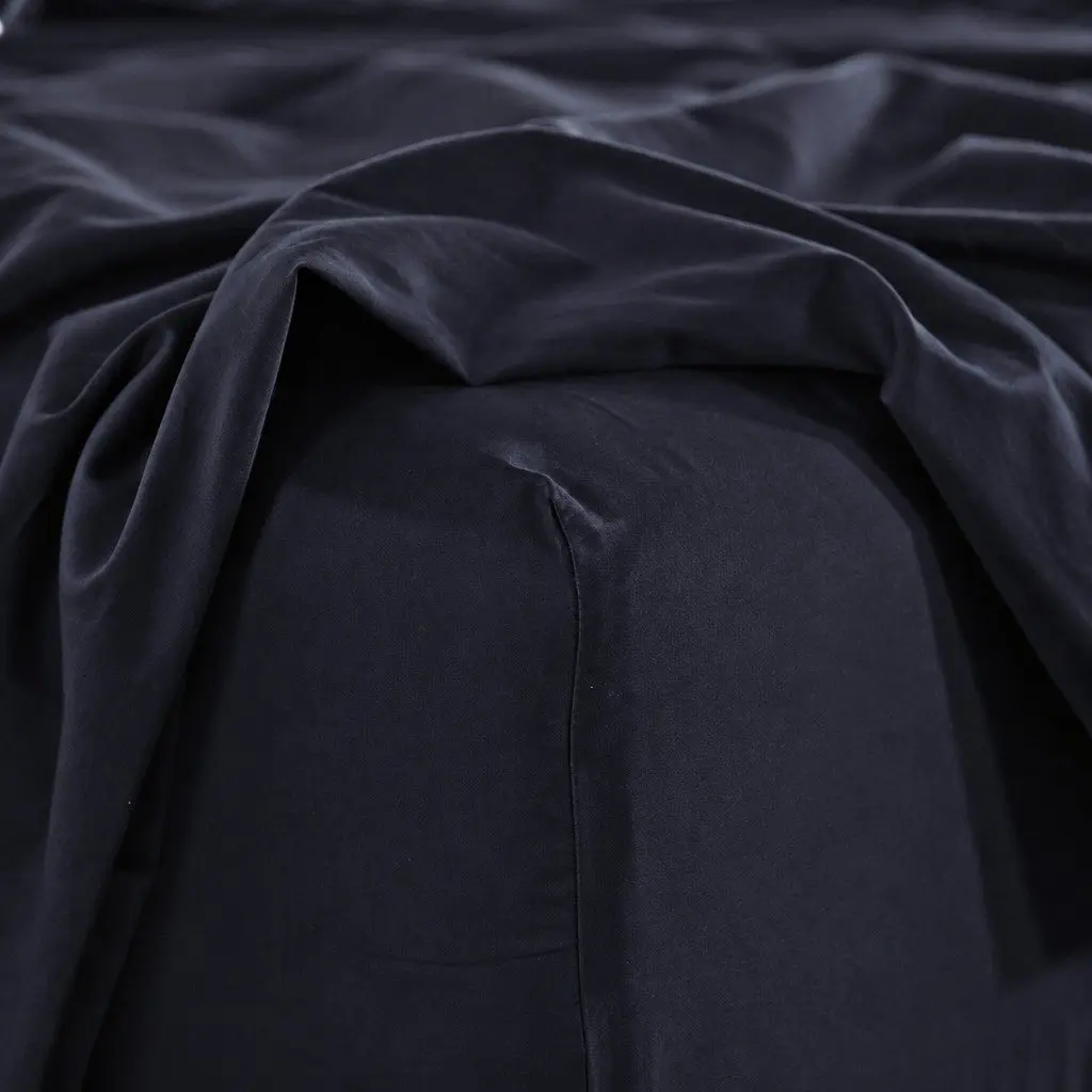 Queen Sheet Set Charcoal 1000TC Bamboo Cotton Blend Smooth-Glide Hypoallergenic