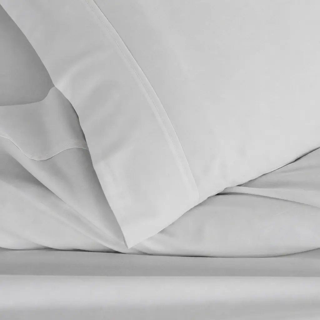 Bamboo Cotton Sheet Set Cool Grey 1000TC 4 Piece Moisture-Wicking Hypoallergenic Bed Linen