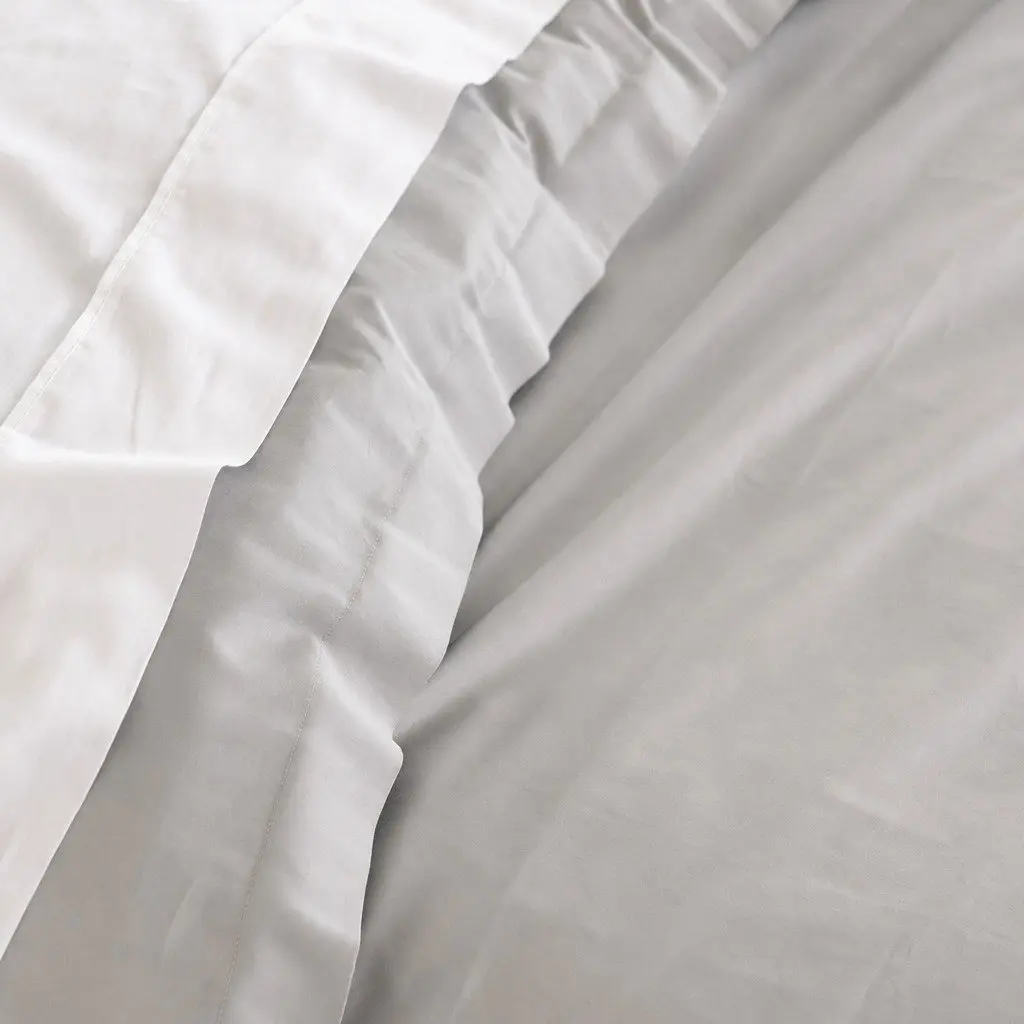 Quilt Cover Set Cool Grey King 1000TC Bamboo Cotton Blend Hypoallergenic Moisture-Wicking