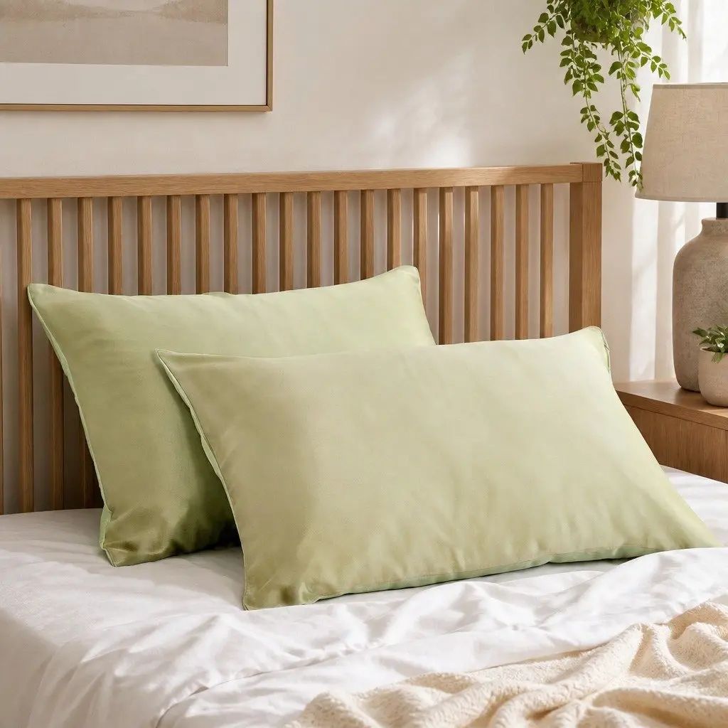 Mulberry Silk Pillowcase Sage 51x76cm Hypoallergenic Breathable