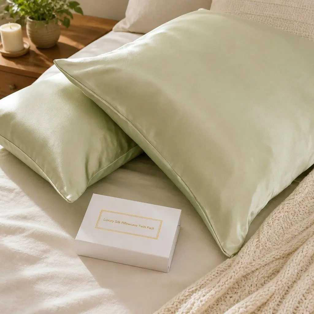 Mulberry Silk Pillowcase Sage 51x76cm Hypoallergenic Breathable