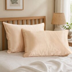 Mulberry Silk Pillowcase Twin Pack 51x76cm Champagne Pink Hypoallergenic Sleep