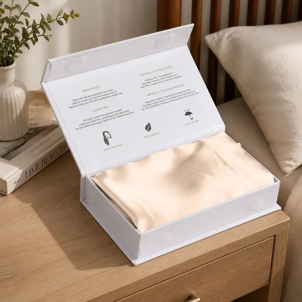 Mulberry Silk Pillowcase Champagne Pink 51x76cm Hypoallergenic Sleep Twin Pack