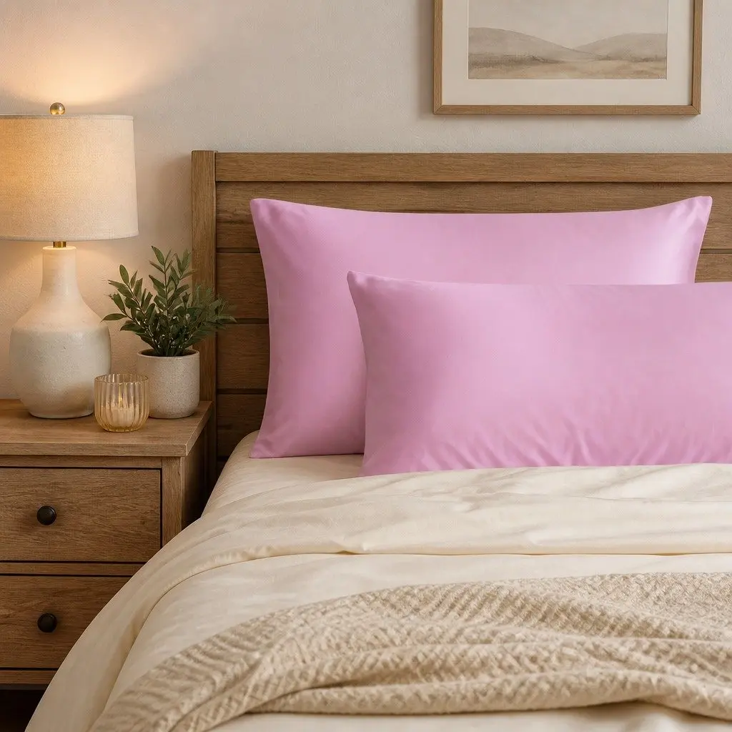 Mulberry Silk Pillowcase Lilac 51x76cm Hypoallergenic Breathable Twin Pack