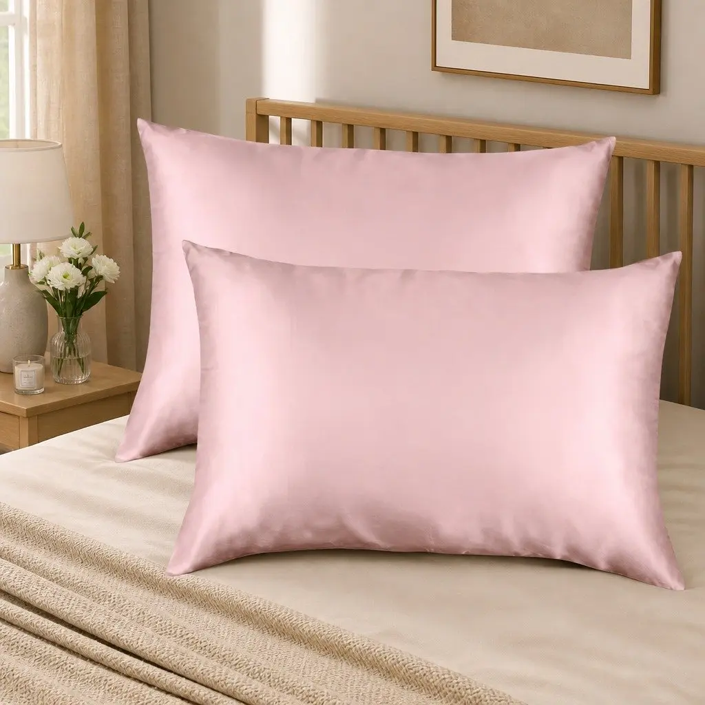 Mulberry Silk Pillowcase Lilac 51x76cm Hypoallergenic Breathable Twin Pack