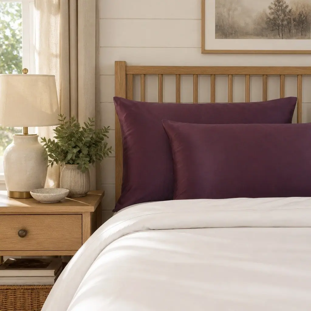 Mulberry Silk Pillowcase Twin Pack White 51x76cm Hypoallergenic Non-Slip Sleep Luxury Bedding