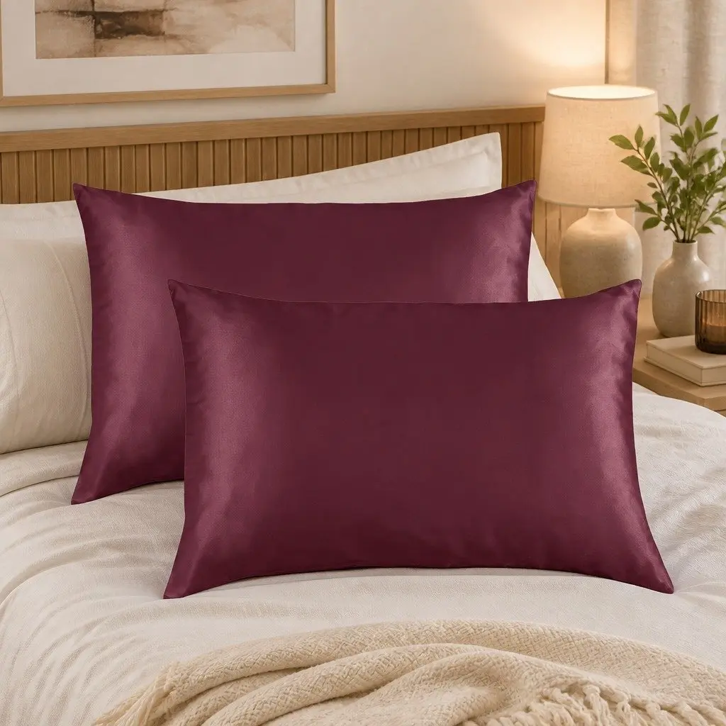 Mulberry Silk Pillowcase Twin Pack White 51x76cm Hypoallergenic Non-Slip Sleep Luxury Bedding