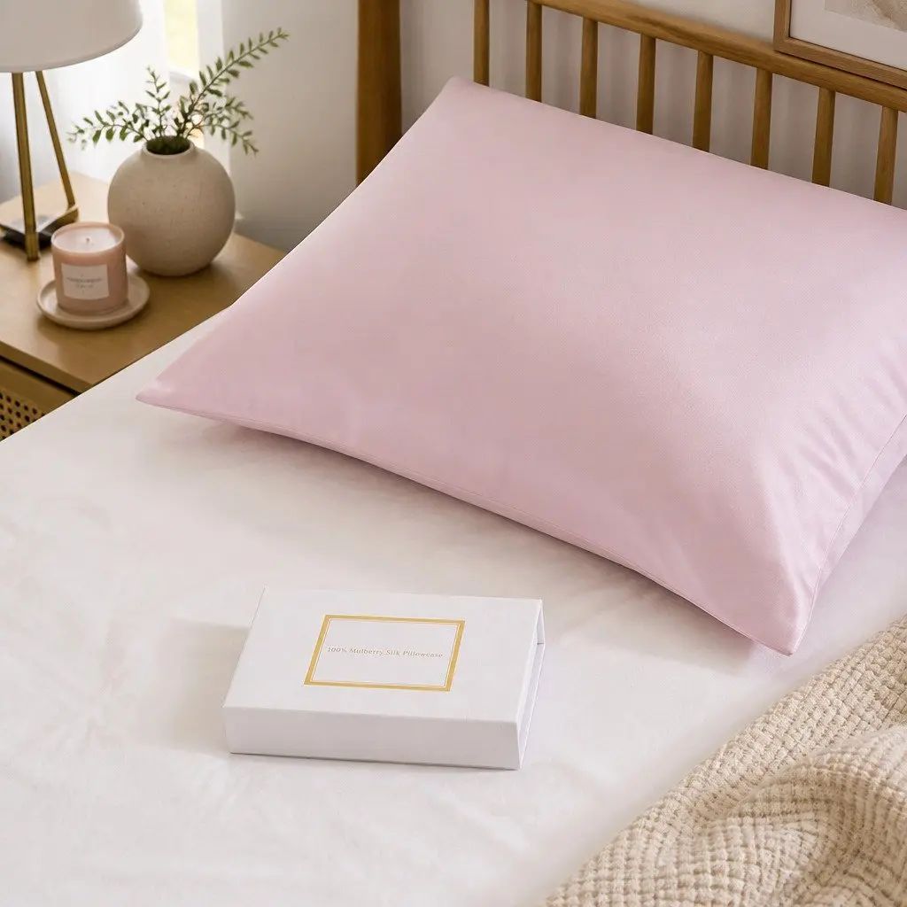 Silk Pillowcase Lilac Single Pack Pure Mulberry Silk Hypoallergenic Breathable Temperature Regulating