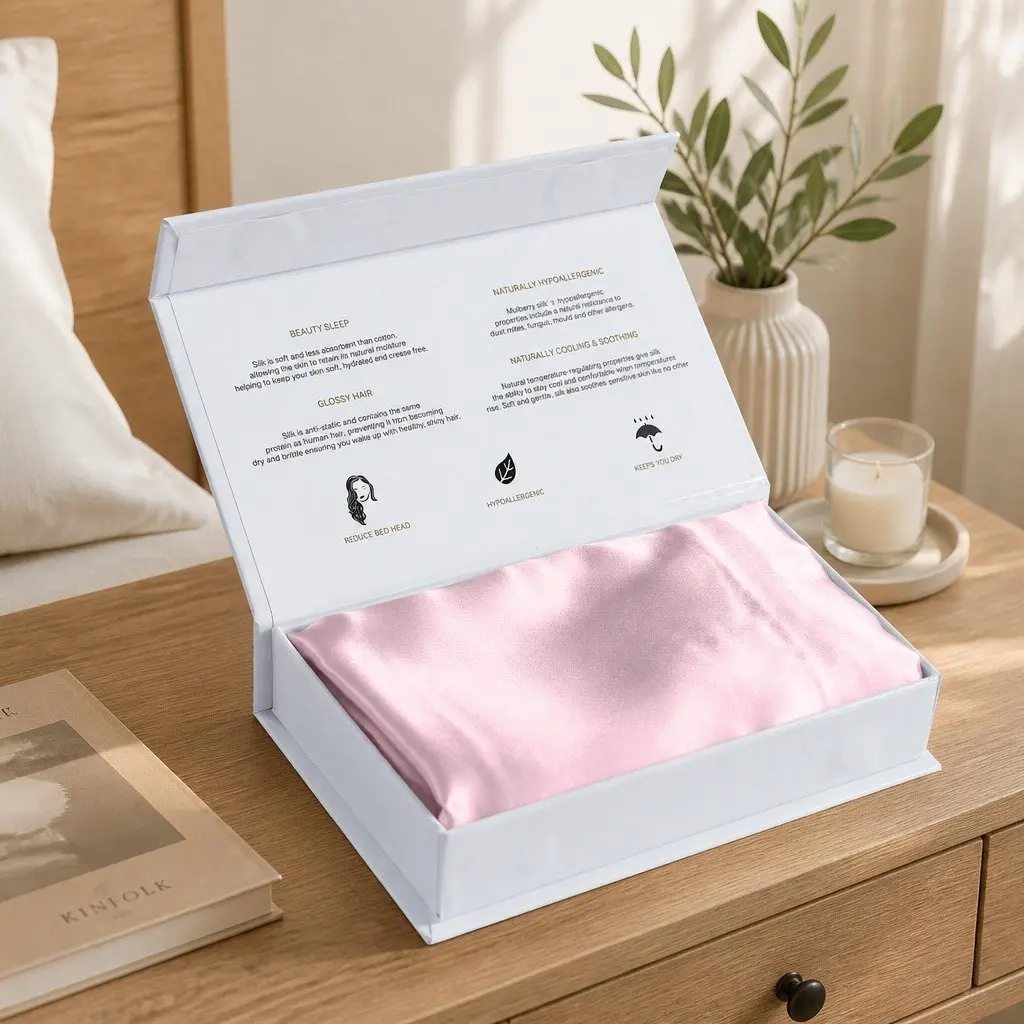 Silk Pillowcase Lilac Single Pack Pure Mulberry Silk Hypoallergenic Breathable Temperature Regulating