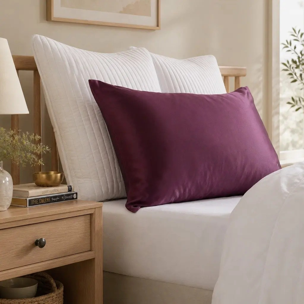 Silk Pillowcase Malaga Wine 51cm x 76cm Hypoallergenic Breathable