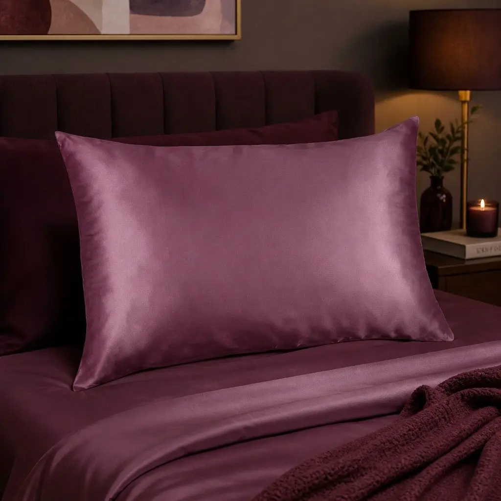 Silk Pillowcase Malaga Wine 51cm x 76cm Hypoallergenic Breathable