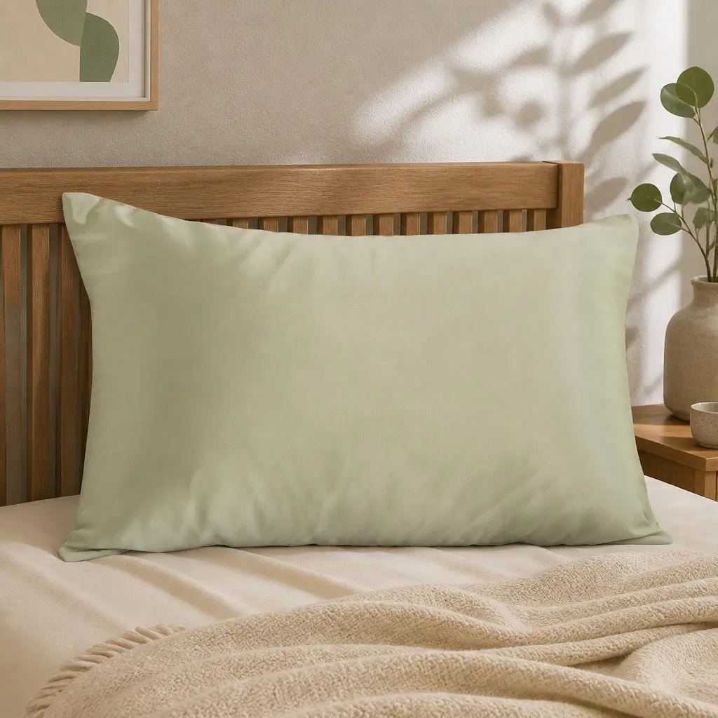Silk Pillowcase Sage Single Dual-Sided Mulberry Soft Luxury Bedding Sleep Comfort