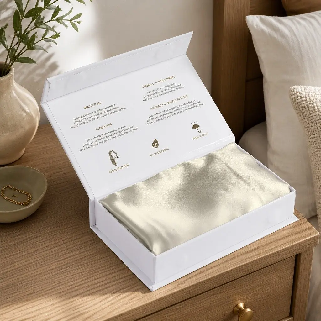 Silk Pillowcase Sage Single Dual-Sided Mulberry Soft Luxury Bedding Sleep Comfort