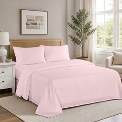 Concise and Luxurious 1200TC Queen Sheet Set in Soft Pink