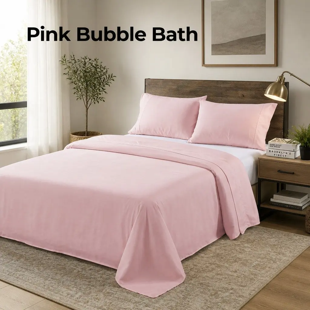 Bamboo Blended Sheet Set Bubble Bath Queen Size Soft Comfort 1000 Thread Count