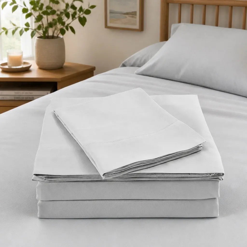 King Bamboo Blend Sheet Set 1000TC Soft Bedding Flat Fitted Pillowcases Light