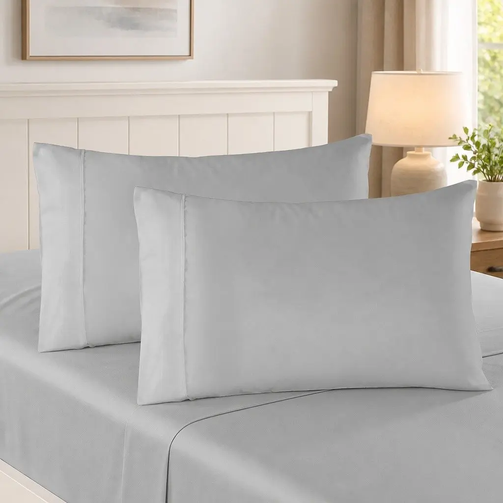 King Bamboo Blend Sheet Set 1000TC Soft Bedding Flat Fitted Pillowcases Light