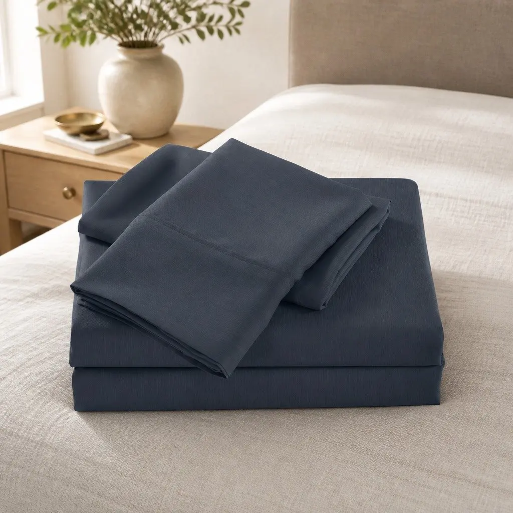 Bamboo Cooling Sheet Set Single 2000TC Charcoal Bedroom Linen Bedding