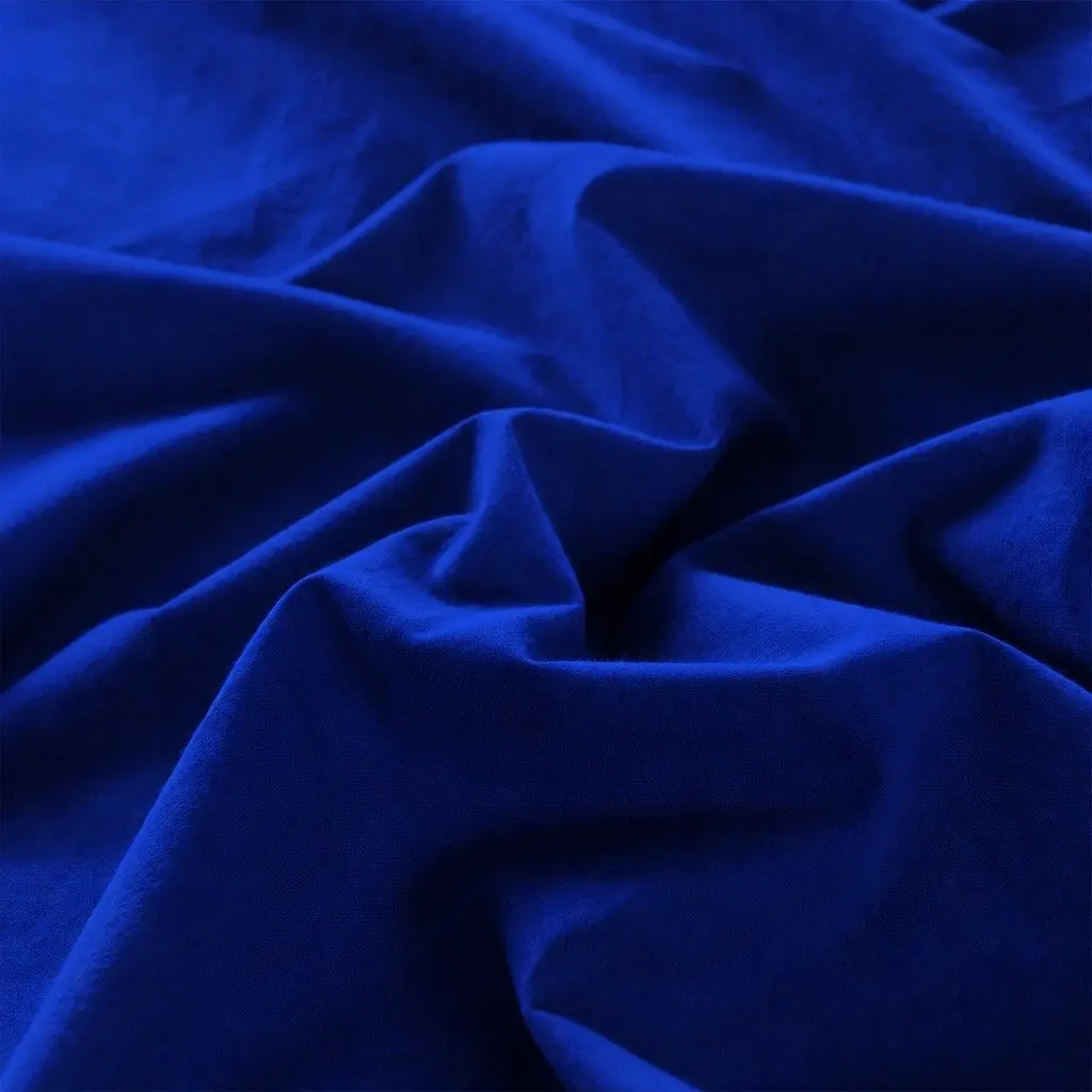 Cotton Sheet Set Double Bed Vintage Washed Soft Percale Bedding Royal Blue