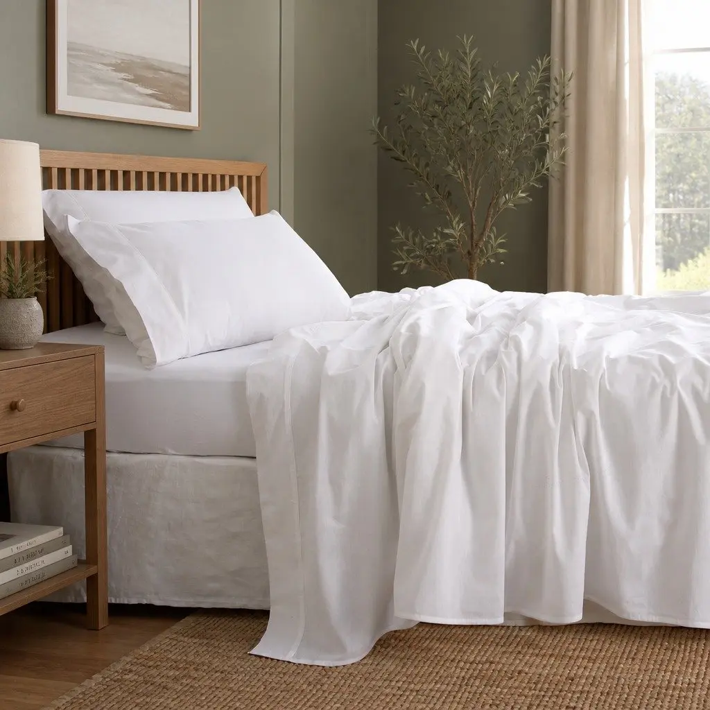 King Cotton Sheet Set Vintage Washed Pure Cotton Bedding Soft Breathable