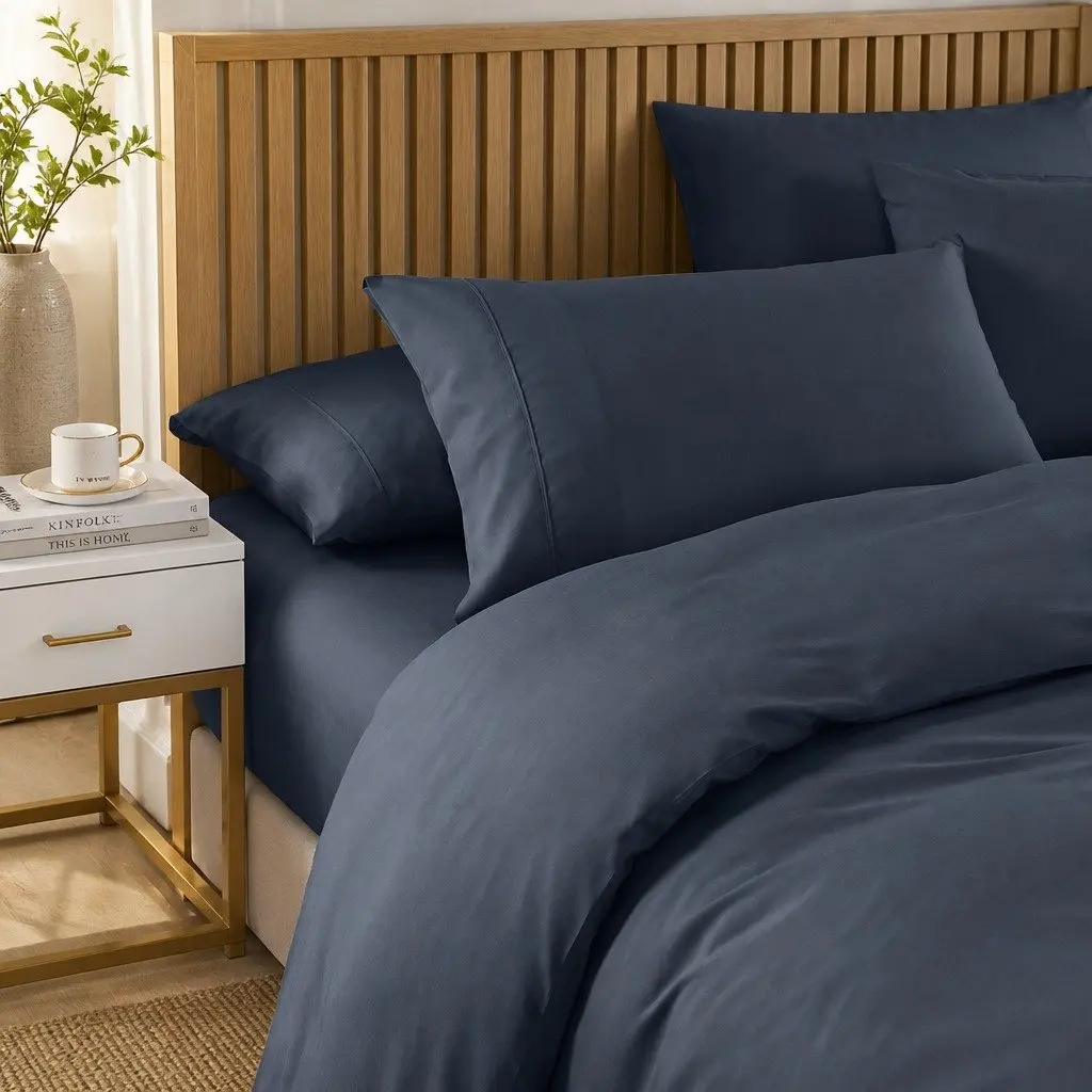 Queen Bedding Set Charcoal 6-Piece Bamboo Cooling Quilt Cover Fitted Sheet Pillowcases