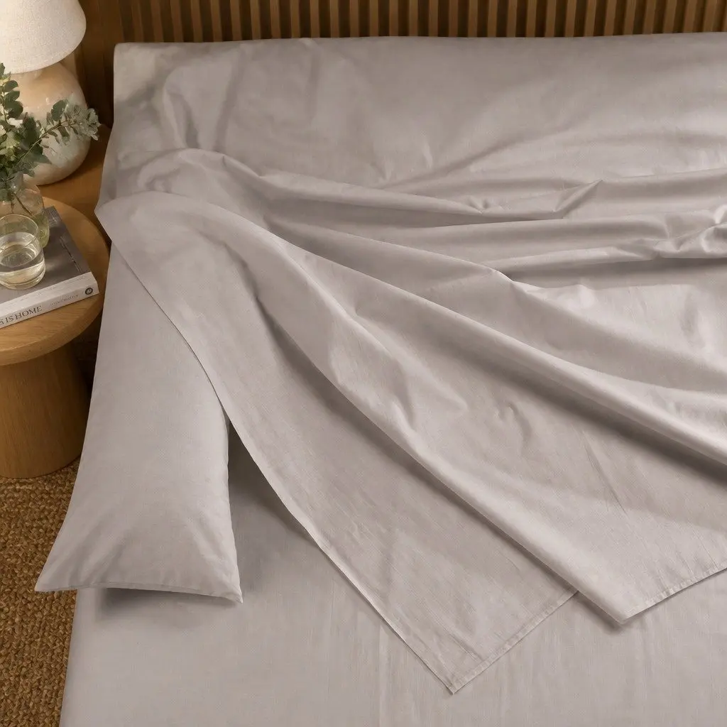 Bamboo Blend Sheet Set Warm Grey Double Bed 1000TC Soft Silken Breathable