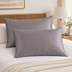 Charcoal Silk Pillowcase Twin Pack: Simple Comfort 51x76cm