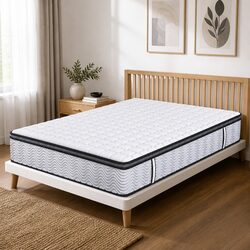 Single Pocket Spring Mattress Medium-Firm 5-Zone Support Hybrid Foam Latex Bed