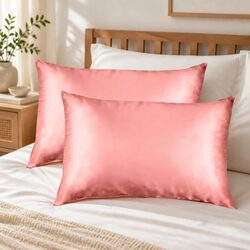 Concise Blush Mulberry Silk Pillowcase Twin Pack